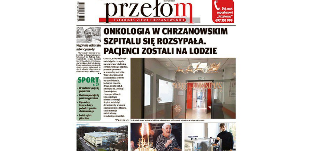 Okładka 2. w 2024 r. numeru tygodnika &quot;Przełom&quot;