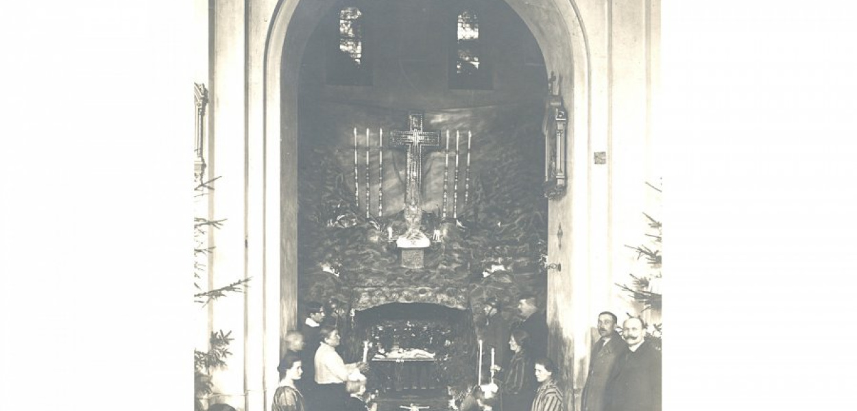 Grób Pański w kościele św. Mikołaja w Chrzanowie w dwudziestoleciu międzywojennym FOT. Z ARCHIWUM RODZINY KANTORÓW
