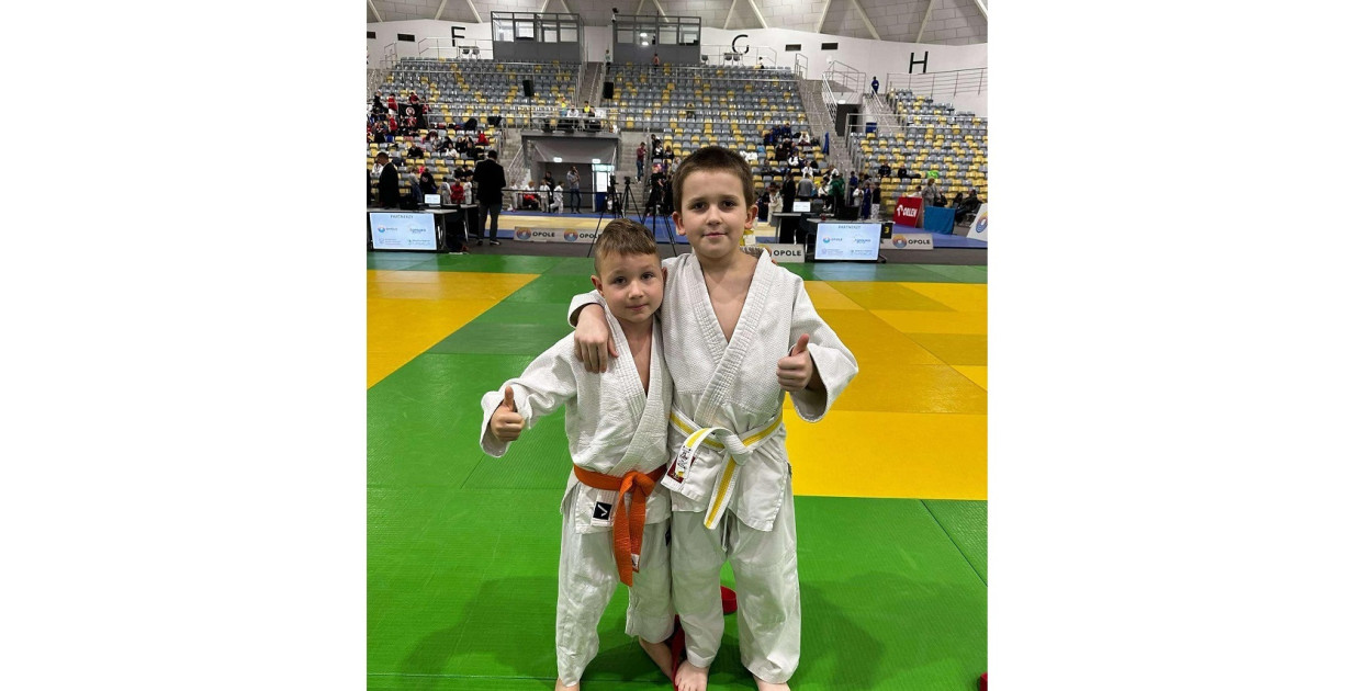 Zawodnicy KS Judo Kangury. Od lewej: Piotr Dyduch oraz Filip Łatka