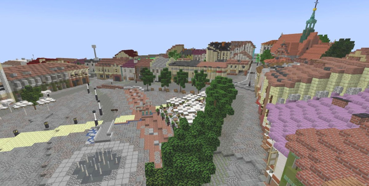 Tak wygląda Rynek w Chrzanowie w MInecrafcie