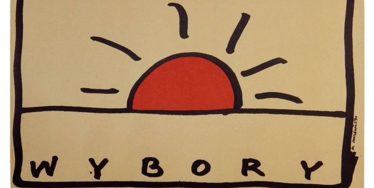 Plakat wyborczy autorstwa Macieja Buszewicza wydany przed wyborami samorządowymi w maju 1990