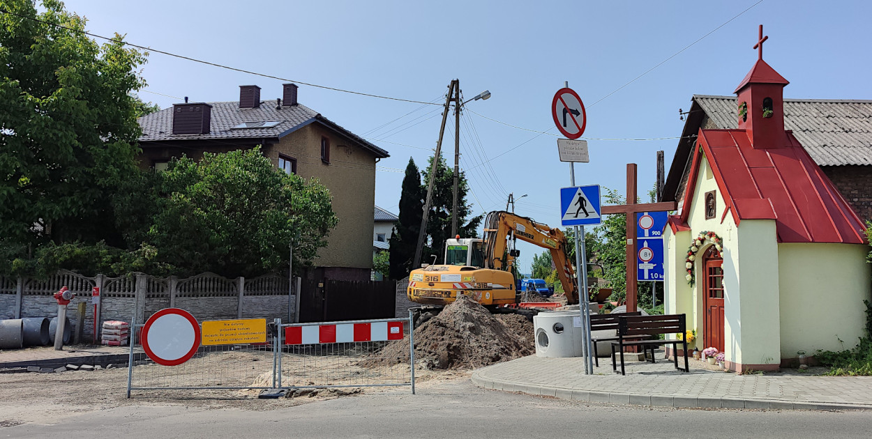 Rozkopana ul. Sikorskiego na osiedlu Wodna w Trzebini