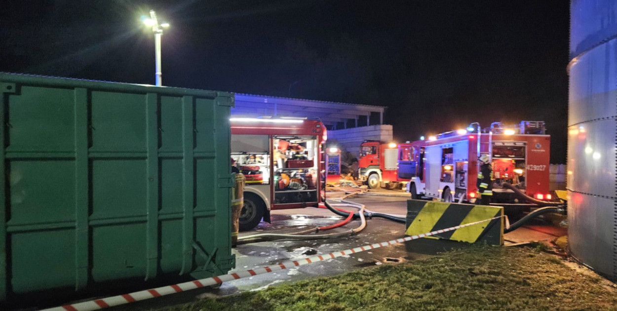 W nocy wybuchł pożar na składowisku w Balinie. FOT. FB ZGOK Balin