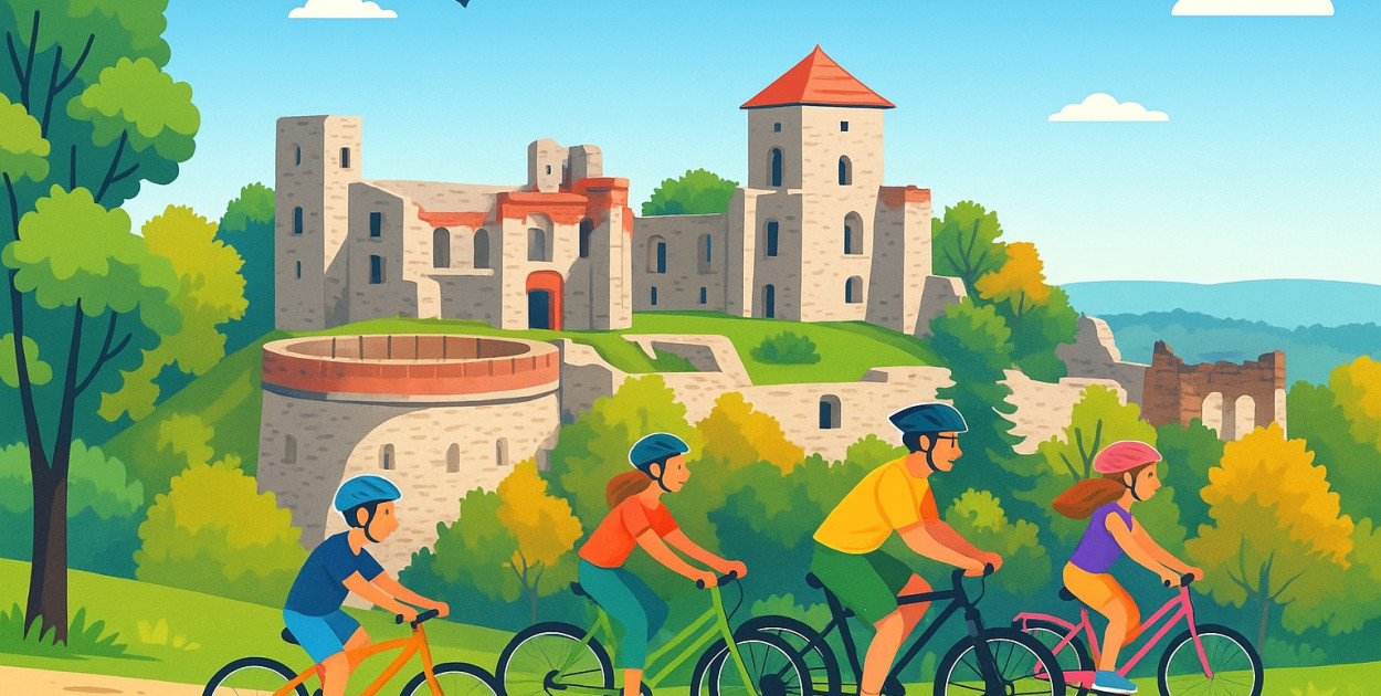 Wakacyjna oferta na zamek Tenczyn przewiduje ulgowe bilety dla rowerzystów. Ilustracja FB Zamek Tenczyn w Rudnie