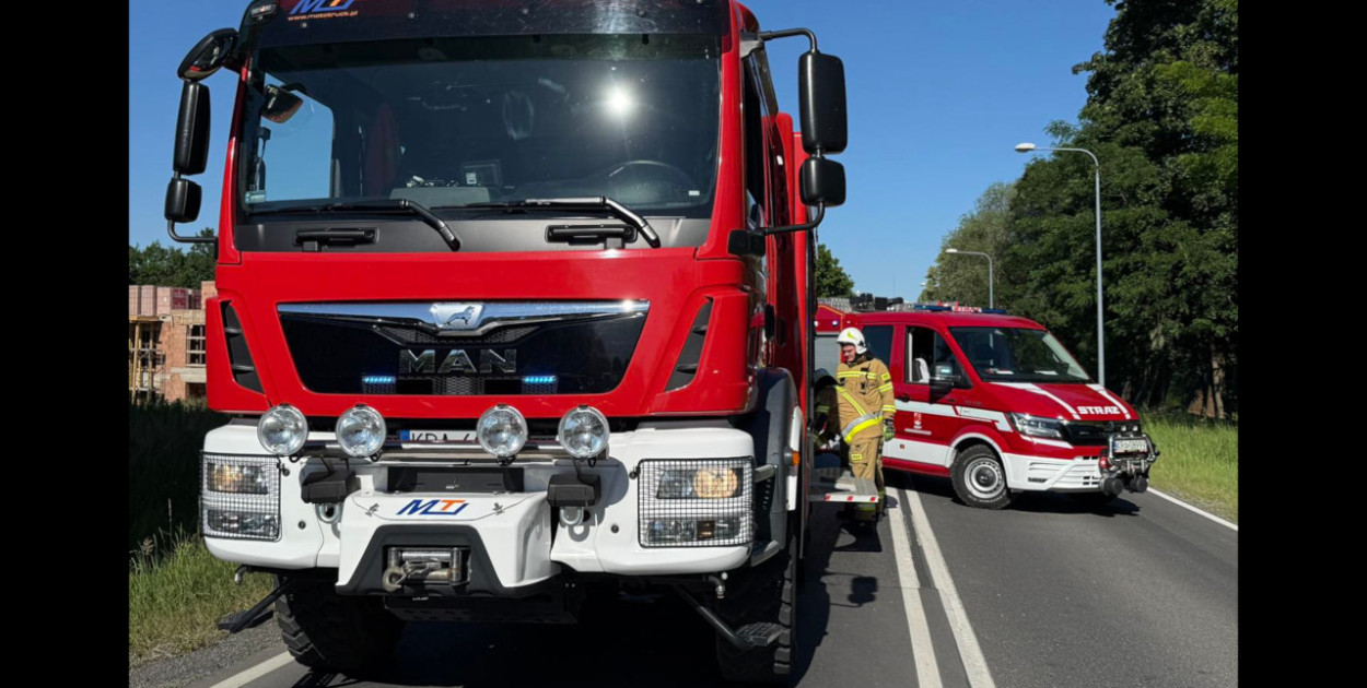 W środe po południu doszło do wypadku na drodze krajowej 79 w Krzeszowicach. FOT. OSP Krzeszowice
