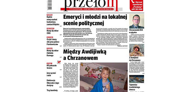 W czwartek nowy, 8. w 2024 r. numer "Przełomu"