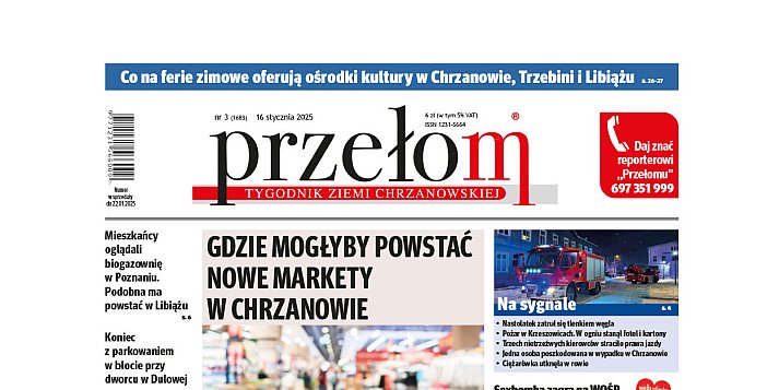 Ukazał się nowy, 3. w 2025 r. numer Tygodnika Ziemi Chrzanowskiej „Przełom”