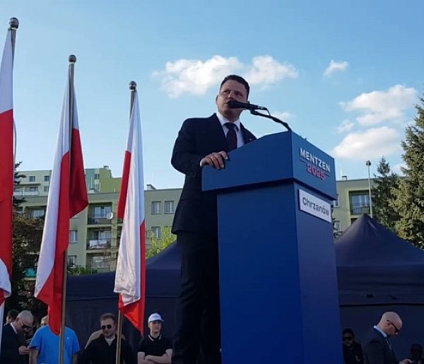 Kandydat na prezydenta RP Sławomir Mentzen w Chrzanowie